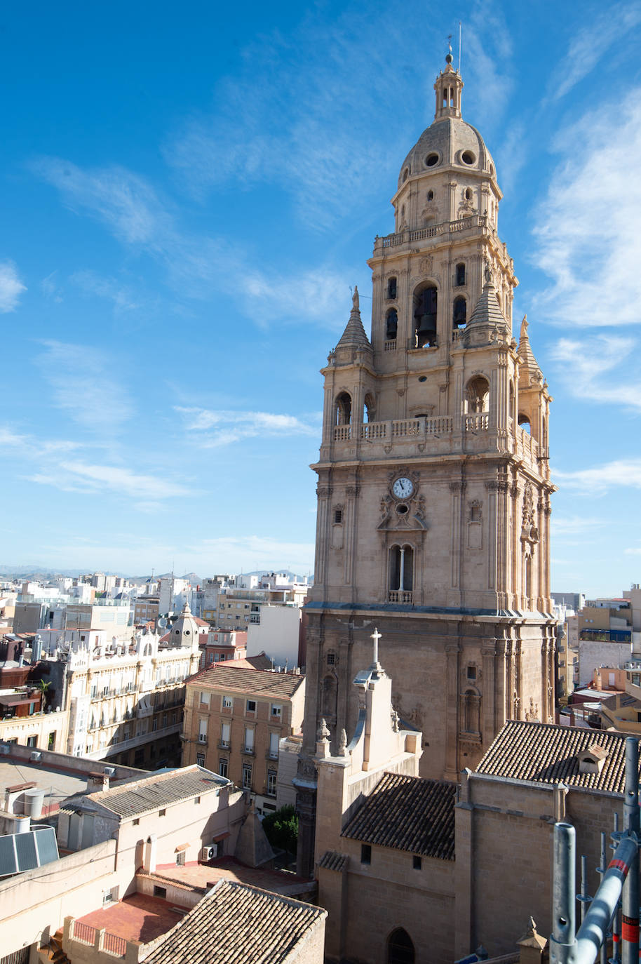 Las obras de restauración de la fachada de la Catedral de Murcia