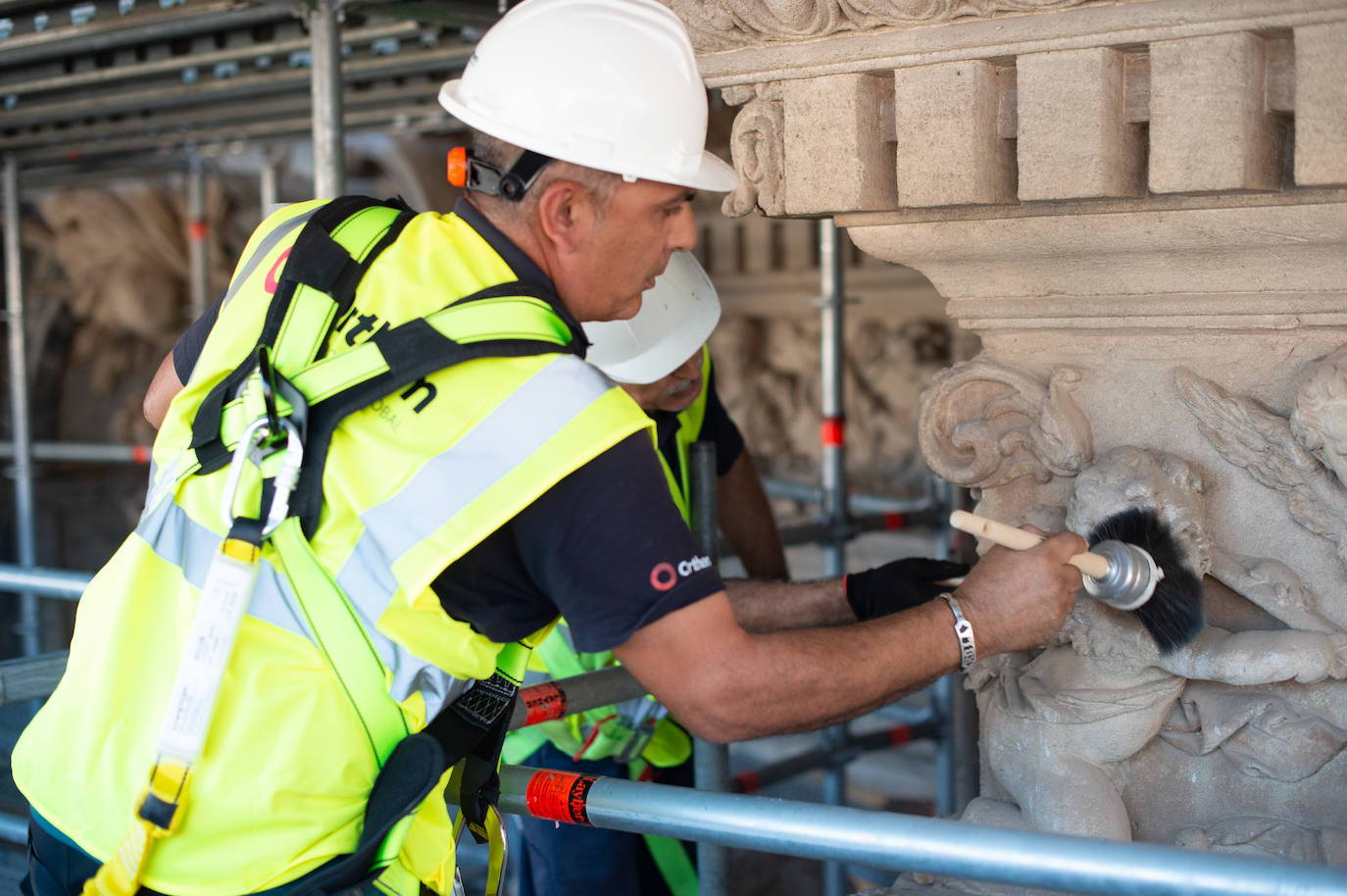 Las obras de restauración de la fachada de la Catedral de Murcia