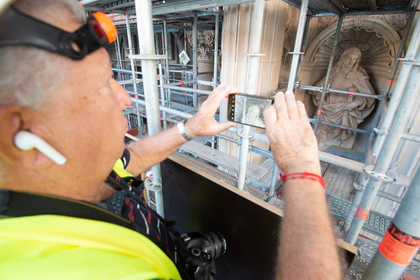 Las obras de restauración de la fachada de la Catedral de Murcia