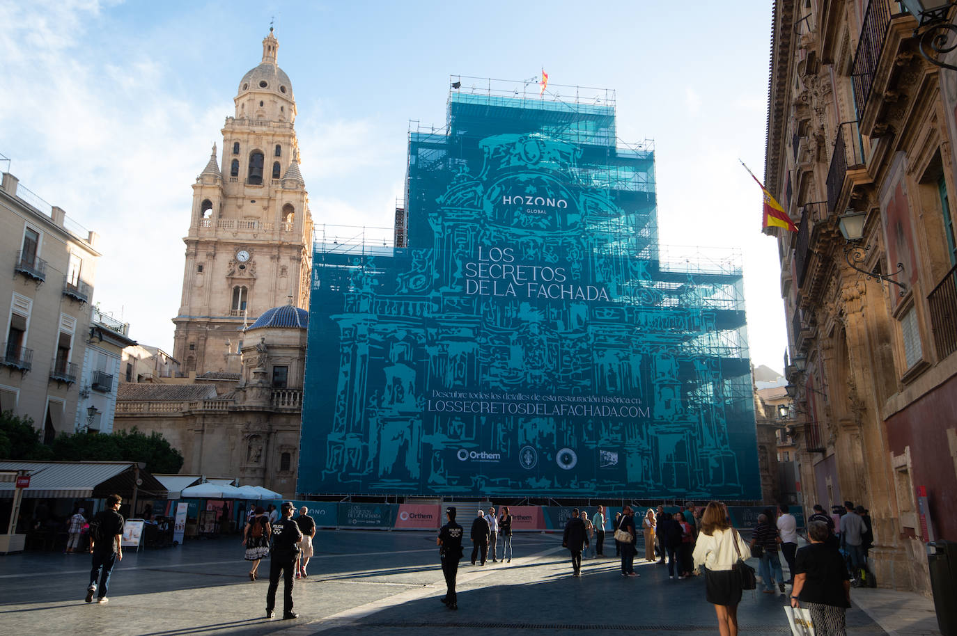 Las obras de restauración de la fachada de la Catedral de Murcia