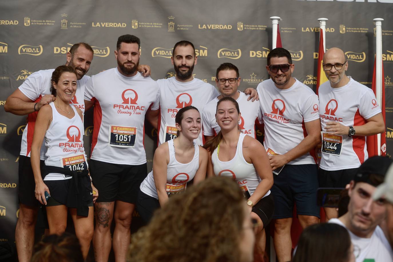 El podio de los participantes en la Carrera de Empresas de Murcia 2023