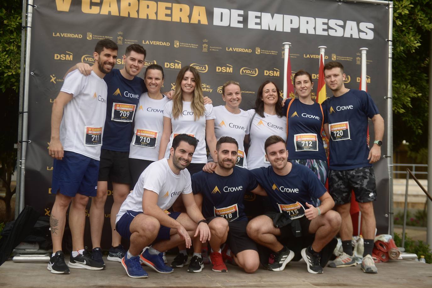 El podio de los participantes en la Carrera de Empresas de Murcia 2023