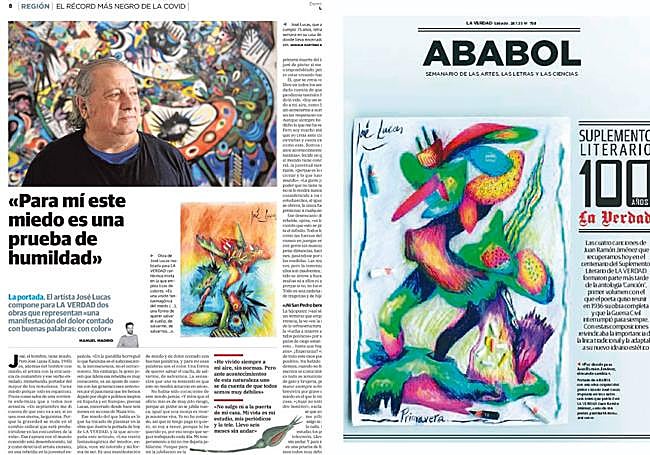 Entrevista al artista. La portada de Ababol que ilustró en homenaje a las canciones de Juan Ramón Jiménez publicadas en los años 20 en LA VERDAD.