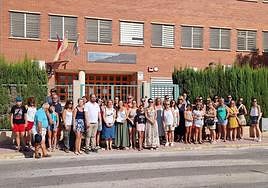 Protesta de padres y alumnos del instituto en una imagen de este verano.