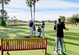 Del Val (i) y Lara en un momento de la grabación.