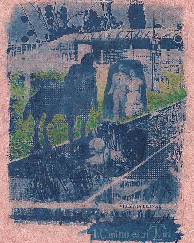 'Simbólico'. La ilustradora y pintora Virginia Bernal recoge en esta obra especial para el centenario del Suplemento Literaro de LA VERDAD algunas referencias del poema 'Simbólico' de Desiderio González, como la llanura, las letras griegas y el manto verde.