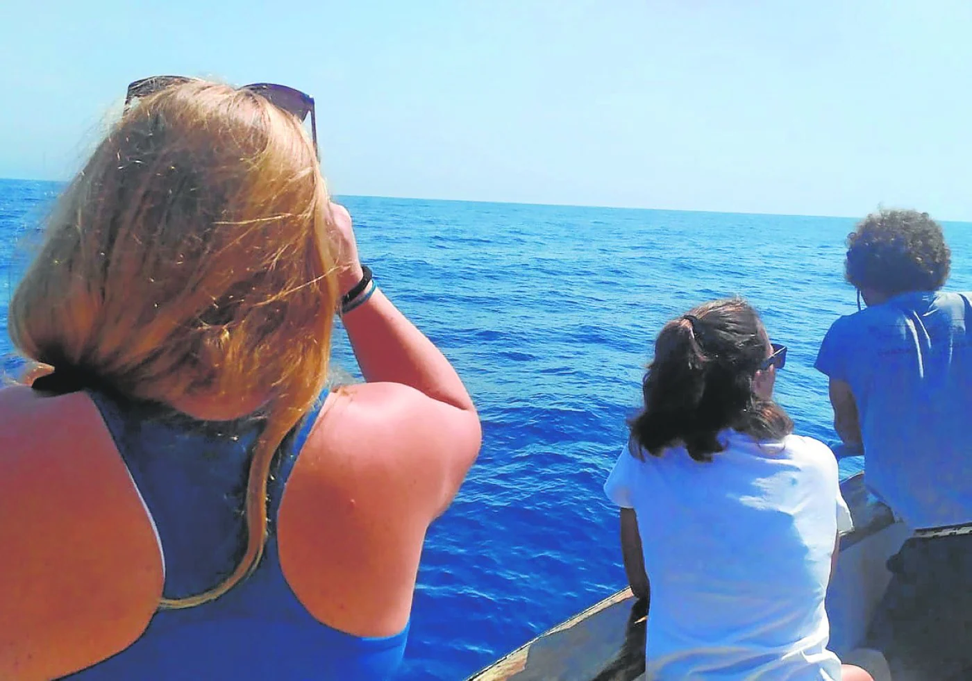 Researchers from the Oceanospherea initiative during a trip to the sea.