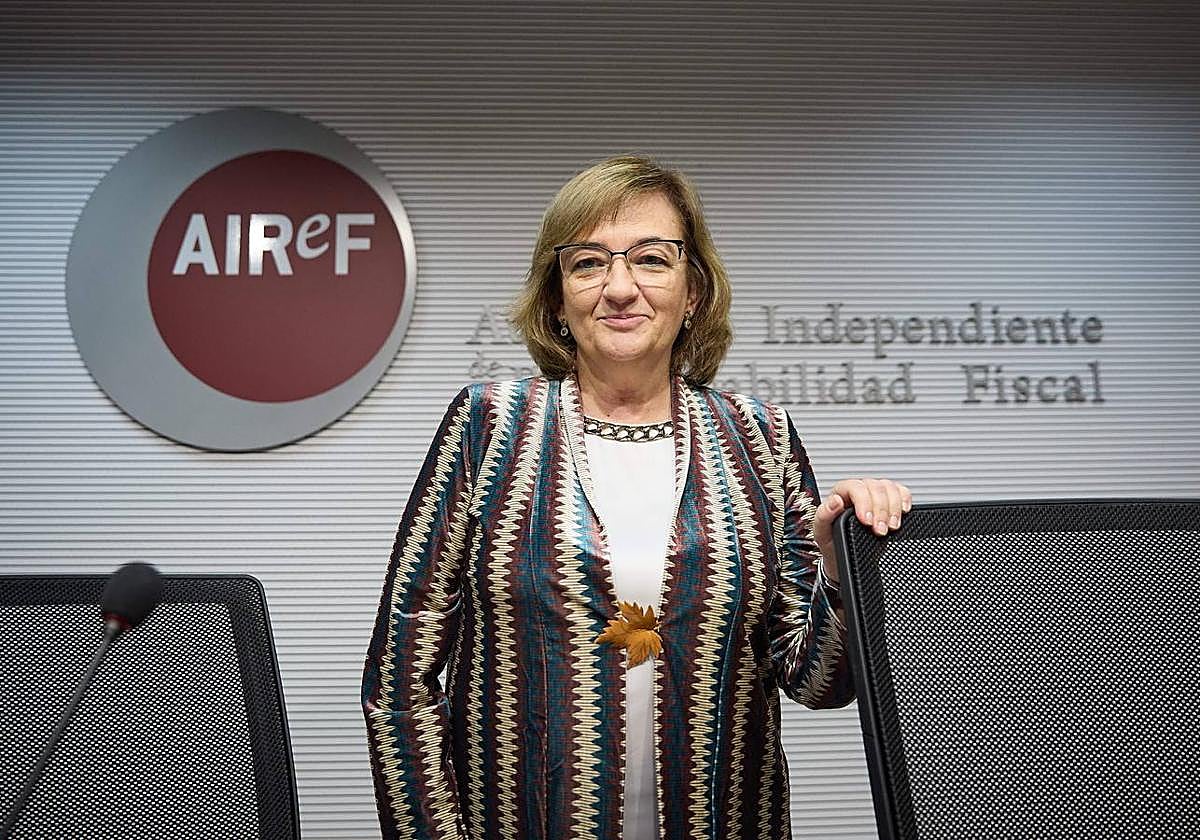 Cristina Herrero durante la presentación del Informe sobre los Proyectos y Líneas Fundamentales de los Presupuestos para 2024.