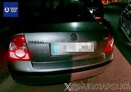 Coche del conductor que triplicaba la tasa de alcohol.