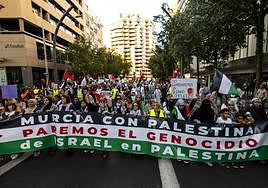 Las imágenes de la manifestación en Murcia en defensa de Palestina
