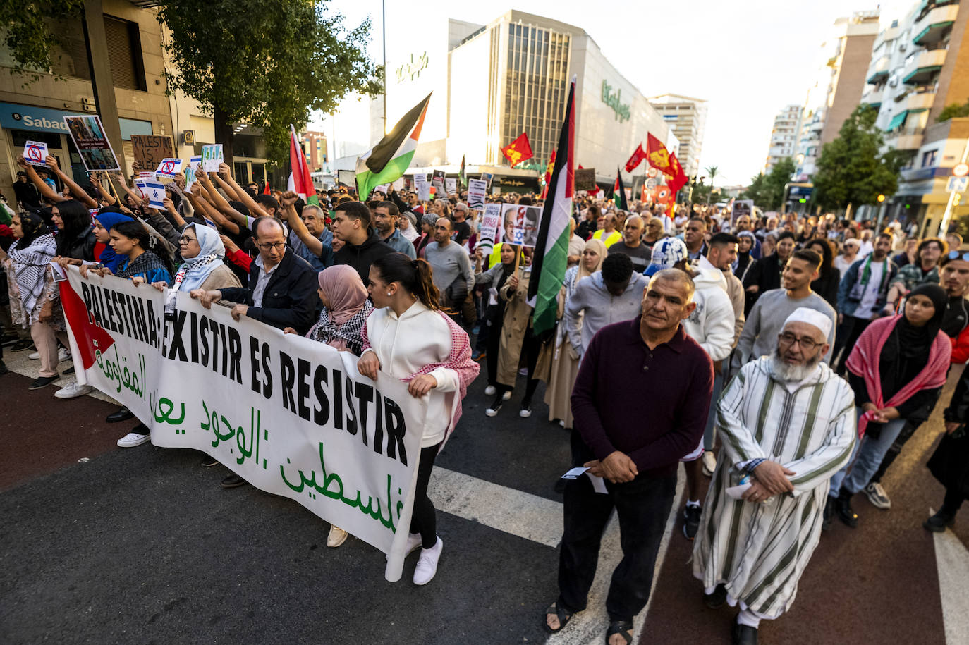 Las imágenes de la manifestación en Murcia en defensa de Palestina