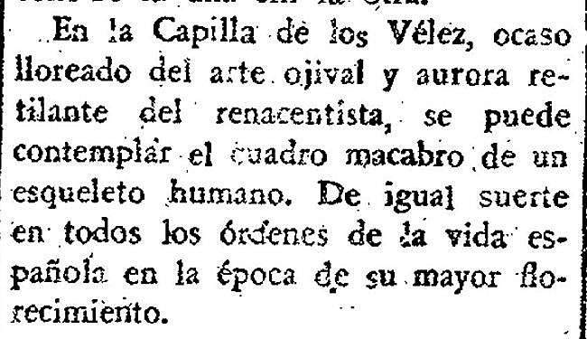 Otra información de LA VERDAD destacaba en 1940 el «esqueleto humano»
