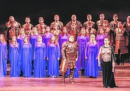 Un momento durante la representación de la ópera 'Norma', dirigida por Leonor Gago.