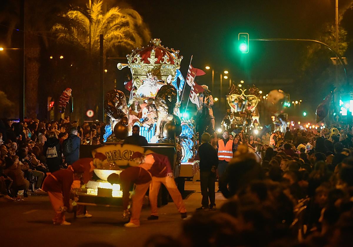 Cabalgata de Reyes en Murcia de la pasada Navidad.