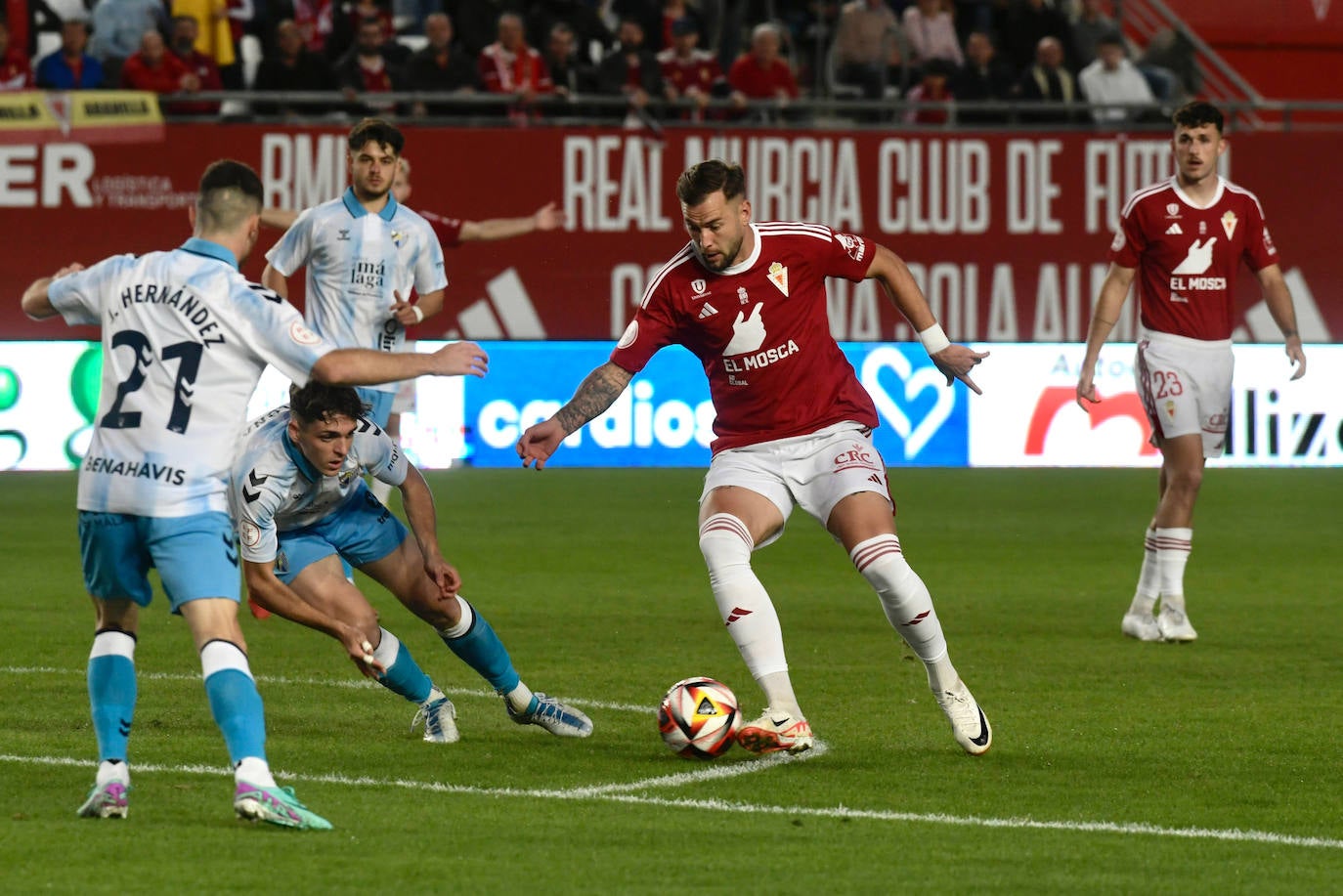 La derrota del Real Murcia frente al Málaga, en imágenes