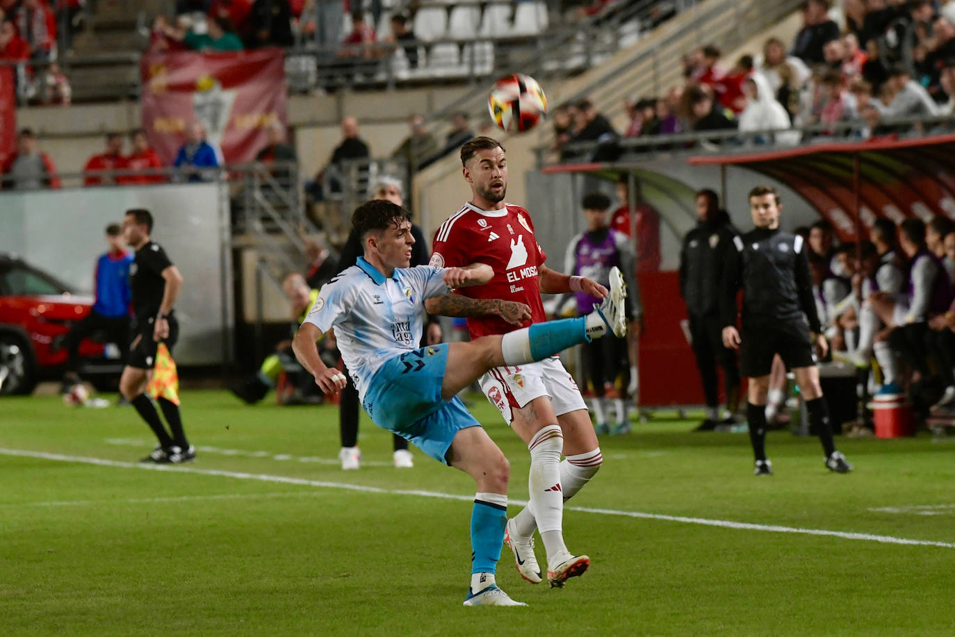 La derrota del Real Murcia frente al Málaga, en imágenes