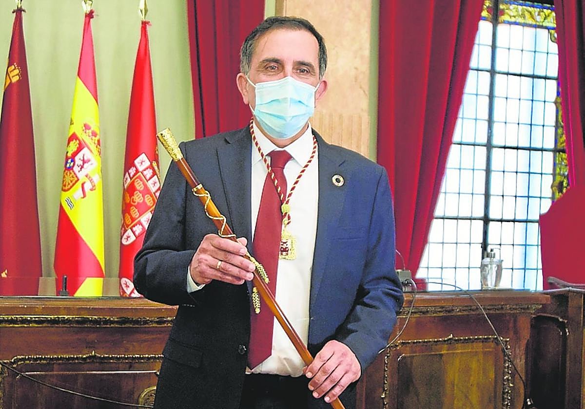 José Antonio Serrano, en el Pleno en que fue elegido alcalde, el 25 de marzo de de 2021, tras vencer la moción de censura.