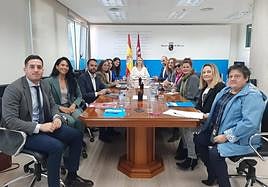 Los miembros del jurado durante la deliberación de los Premios de Discapacidad Región de Murcia.