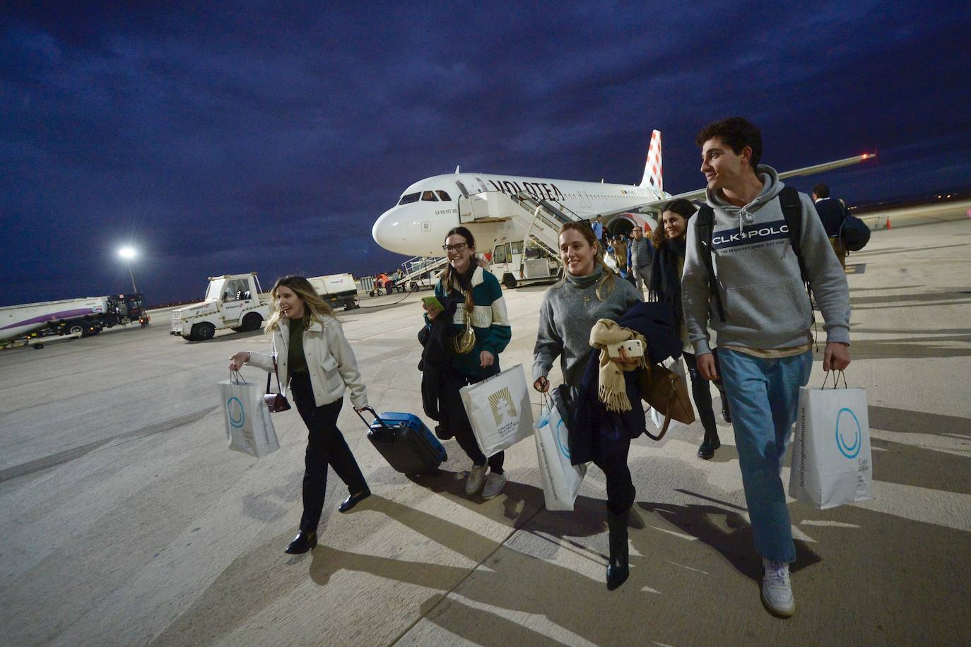 El vuelo entre Madrid y Murcia, en imágenes