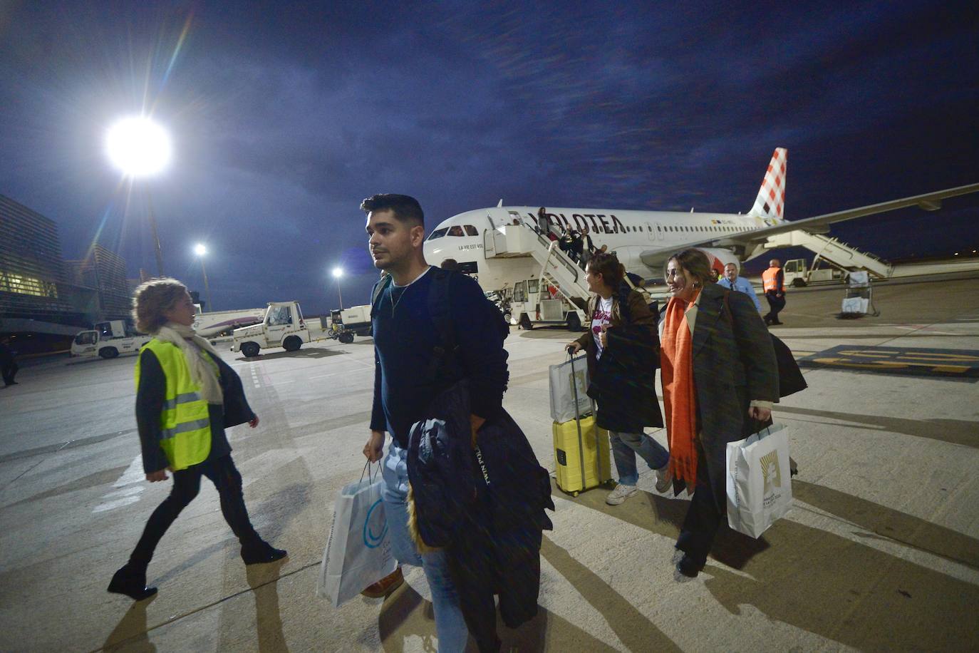 El vuelo entre Madrid y Murcia, en imágenes