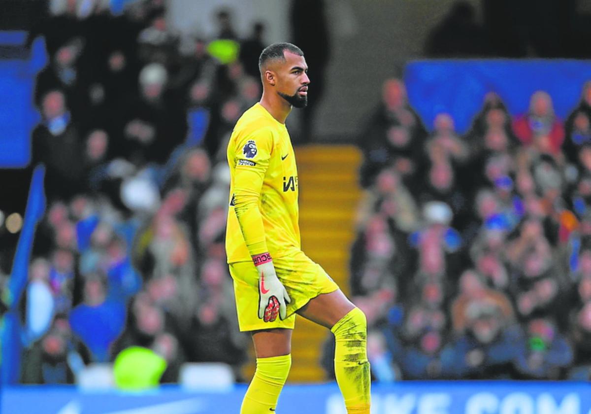 Robert Sánchez, en el Chelsea-Brighton de ayer.