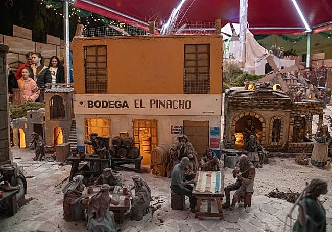 Detalle de una de las partes del nacimiento, con figuras nuevas.