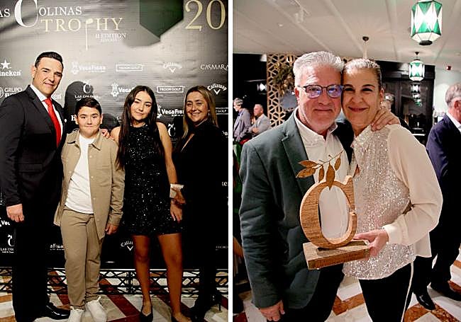 Los cuatro miembros de los Gallego Meseguer jugaron el torneo. | El matrimonio madrileño se llevó para la capital uno de los hermosos trofeos de Las Colinas Trophy.
