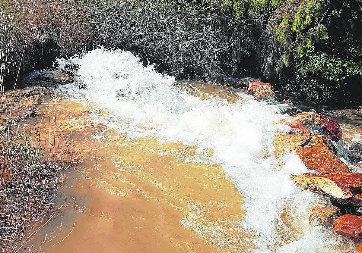 Bombeo de agua en uno de los pozos del Sinclinal de Calasparra, en 2017.