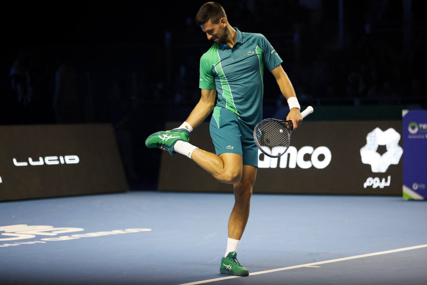 El partido de exhibición entre Alcaraz y Djokovic, en imágenes