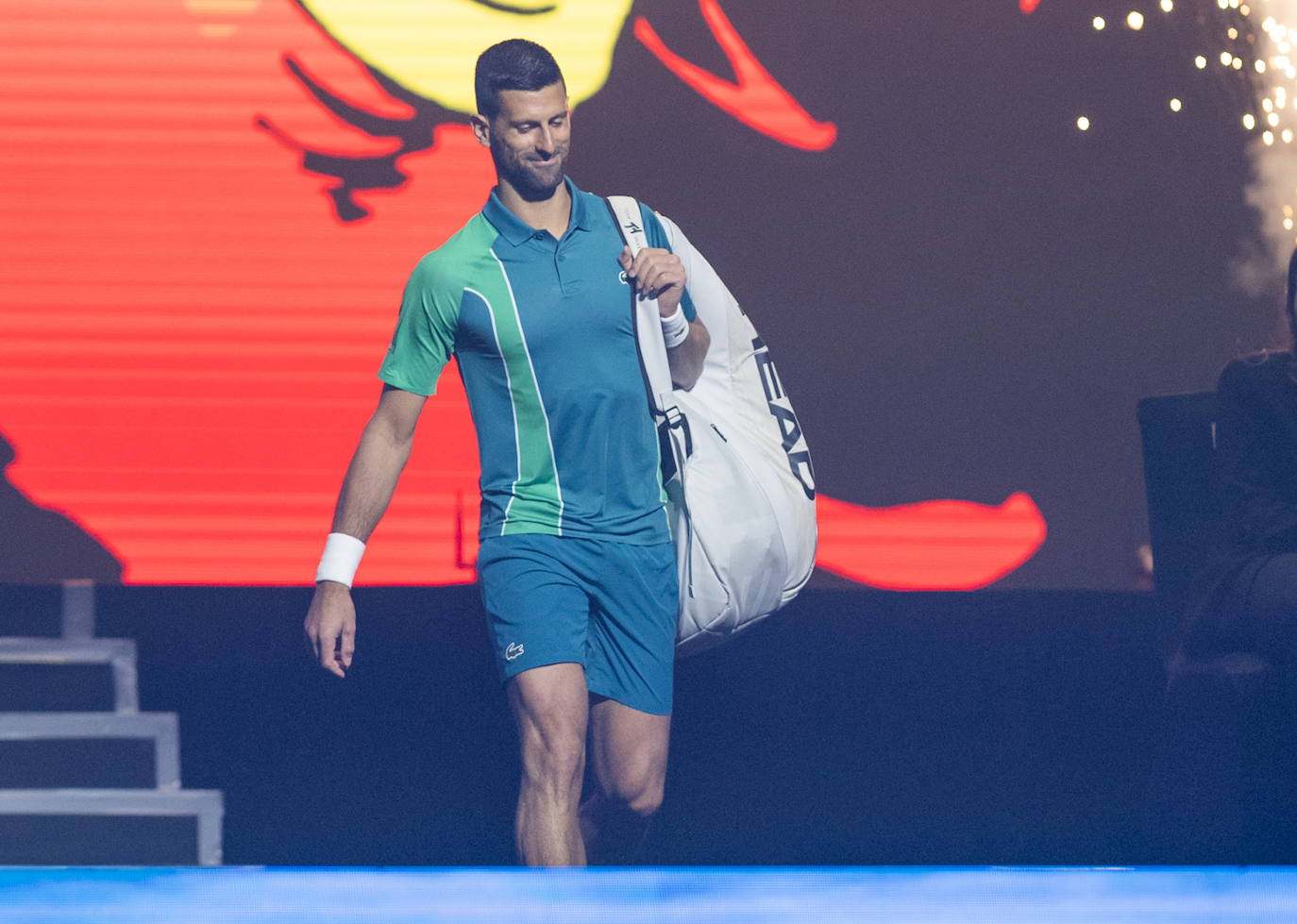 El partido de exhibición entre Alcaraz y Djokovic, en imágenes