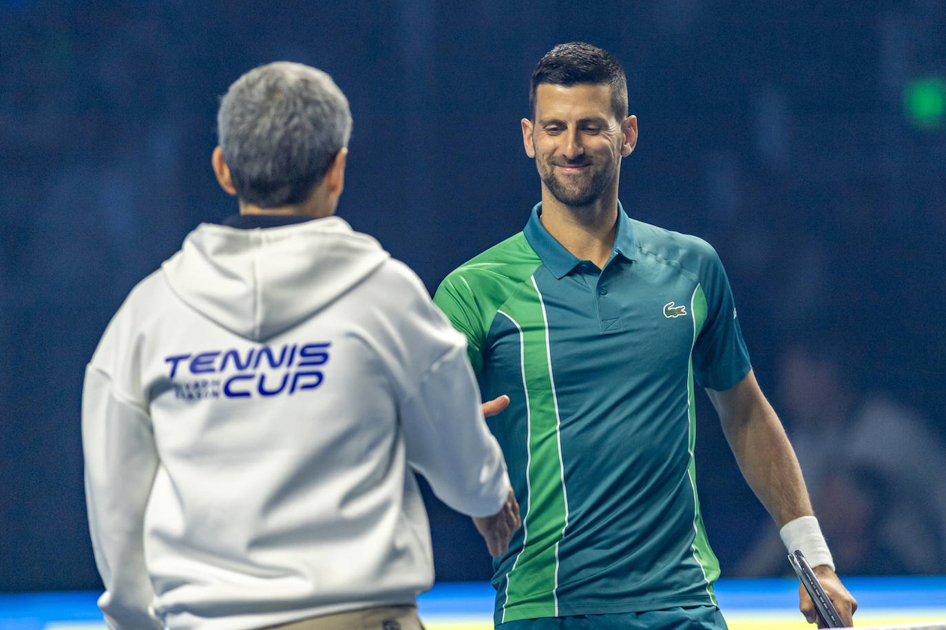 El partido de exhibición entre Alcaraz y Djokovic, en imágenes