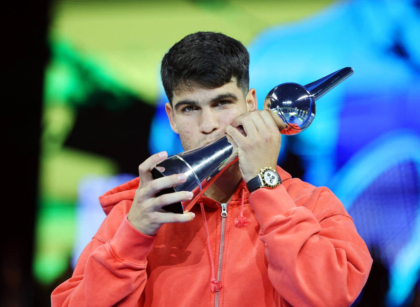 El partido de exhibición entre Alcaraz y Djokovic, en imágenes