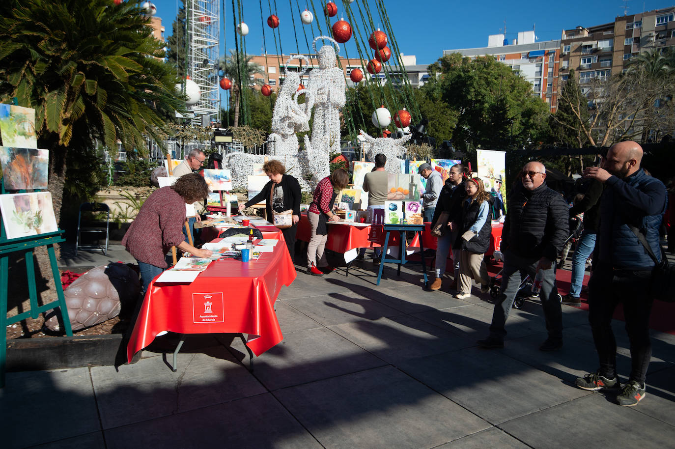 Encuentro entre pintores para retratar la Navidad en Murcia