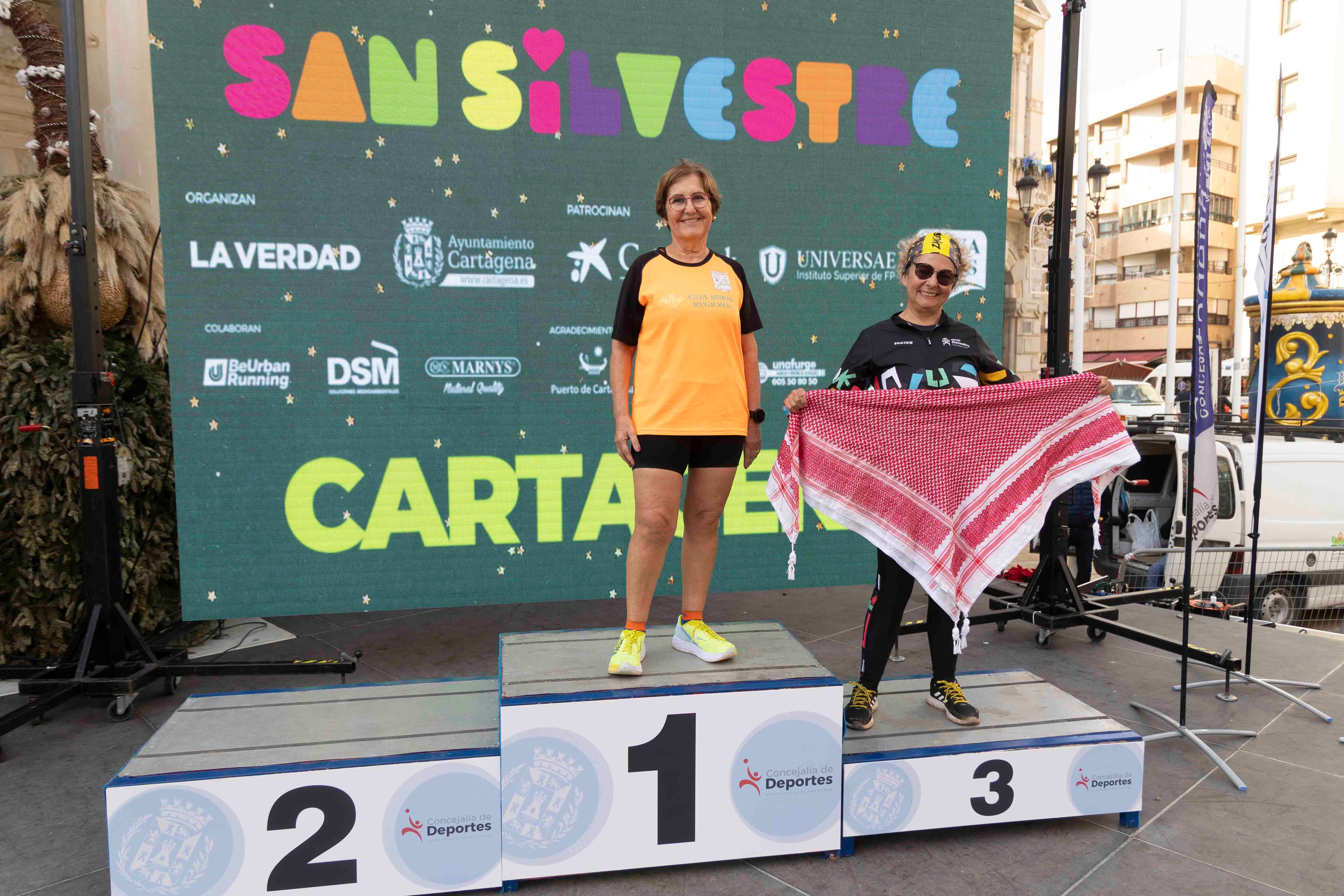 El podio de la San Silvestre de Cartagena 2023, en imágenes