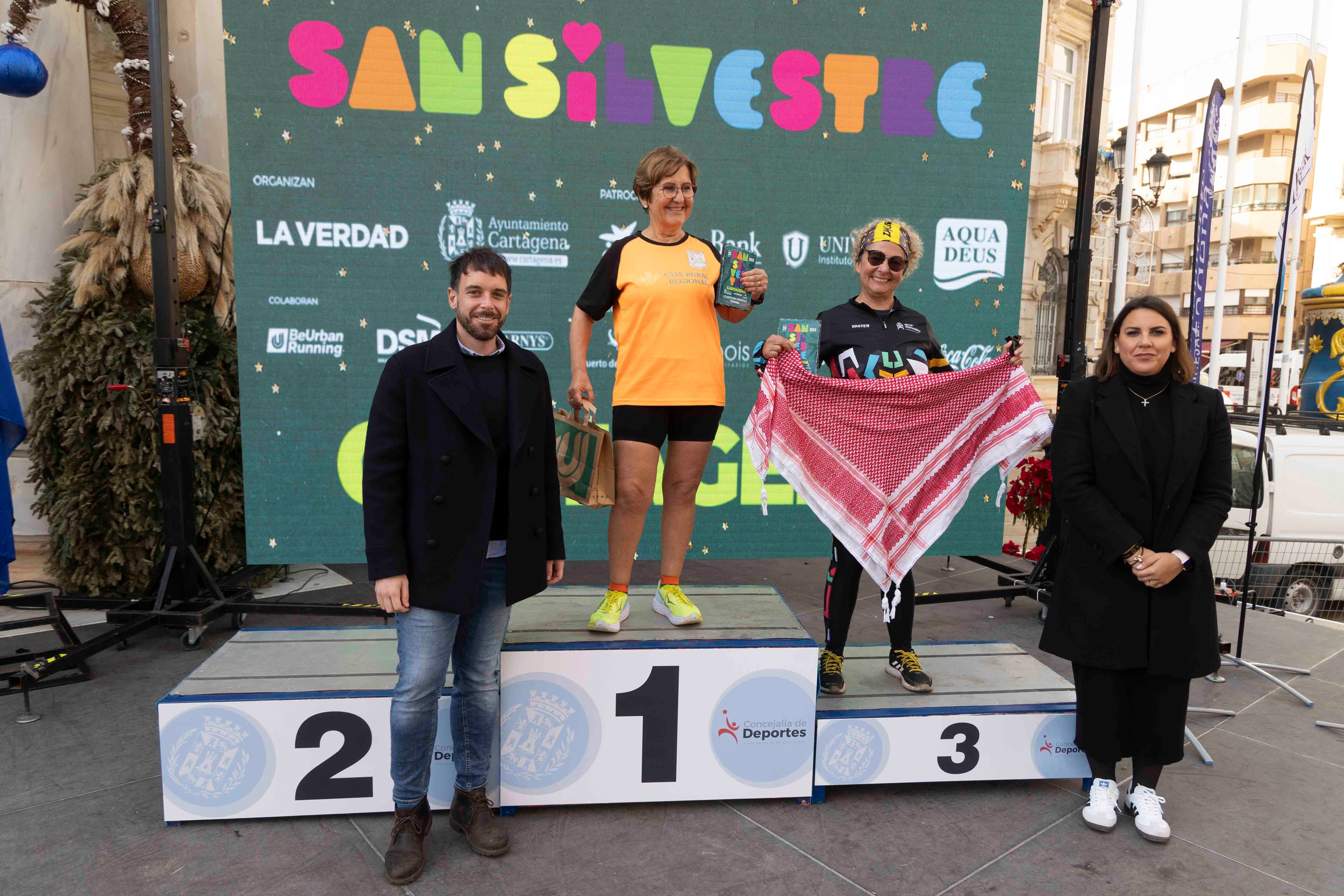 El podio de la San Silvestre de Cartagena 2023, en imágenes