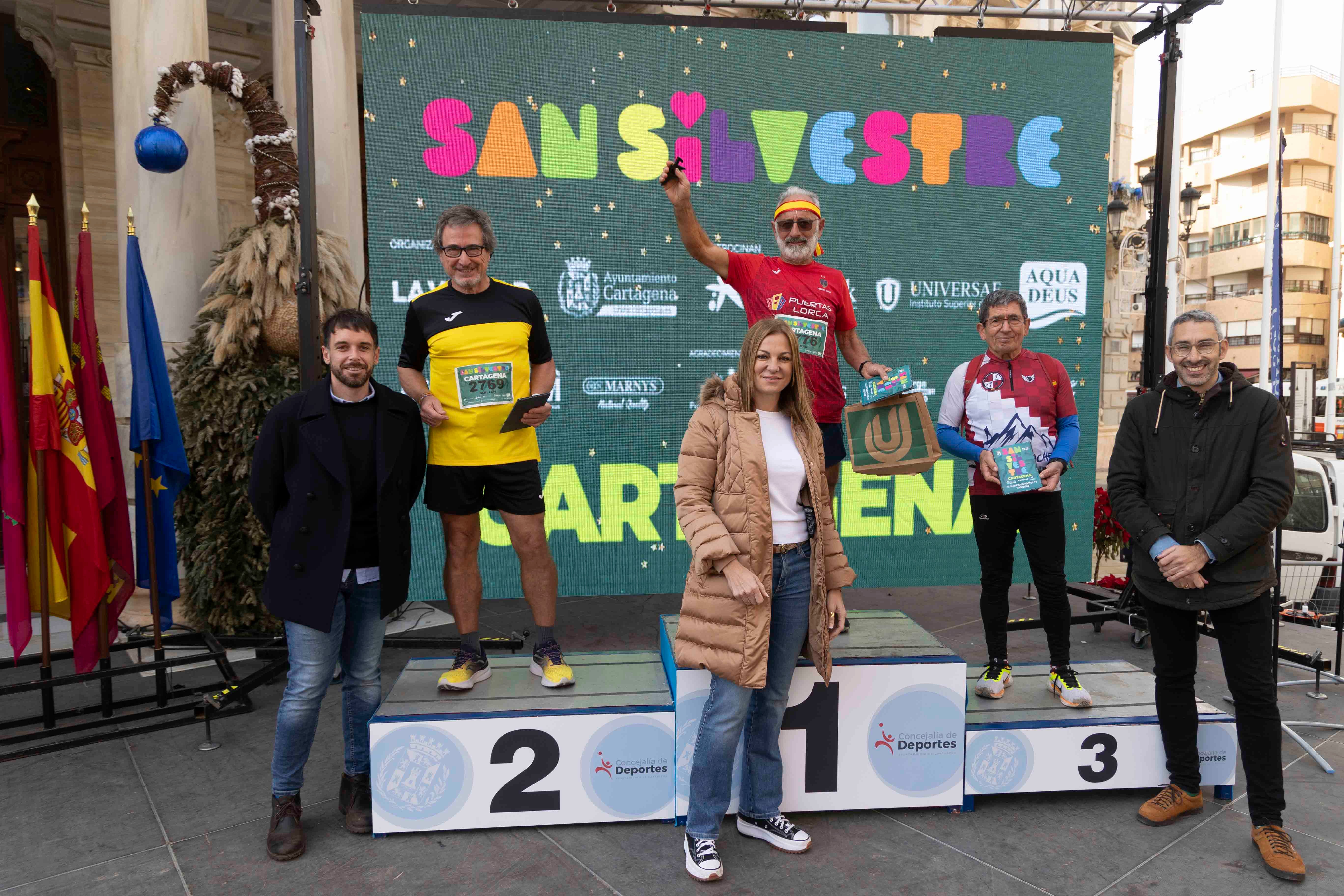 El podio de la San Silvestre de Cartagena 2023, en imágenes