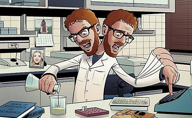 Ángel Abellán mientras hacía su tesis doctoral. 