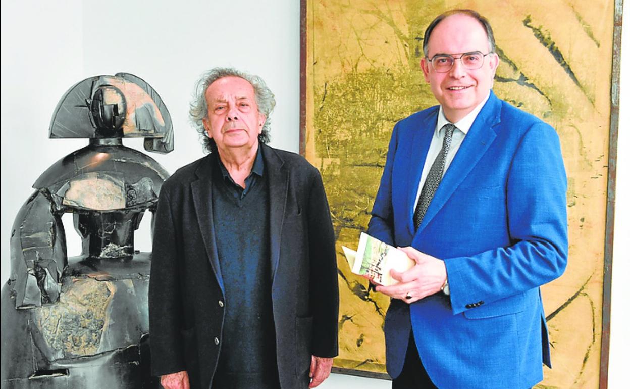 El filósofo Francisco Jarauta y Pascual Martínez, director de la Fundación Cajamurcia, presentaron ayer 'Lecturas de invierno'. 