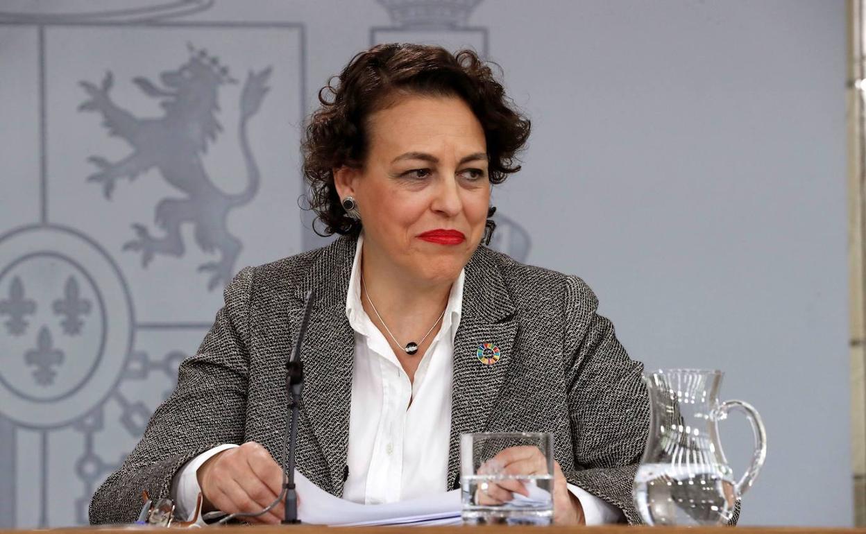 Magdalena Valerio en La Moncloa, en su etapa de ministra de Trabajo con Pedro Sánchez. 