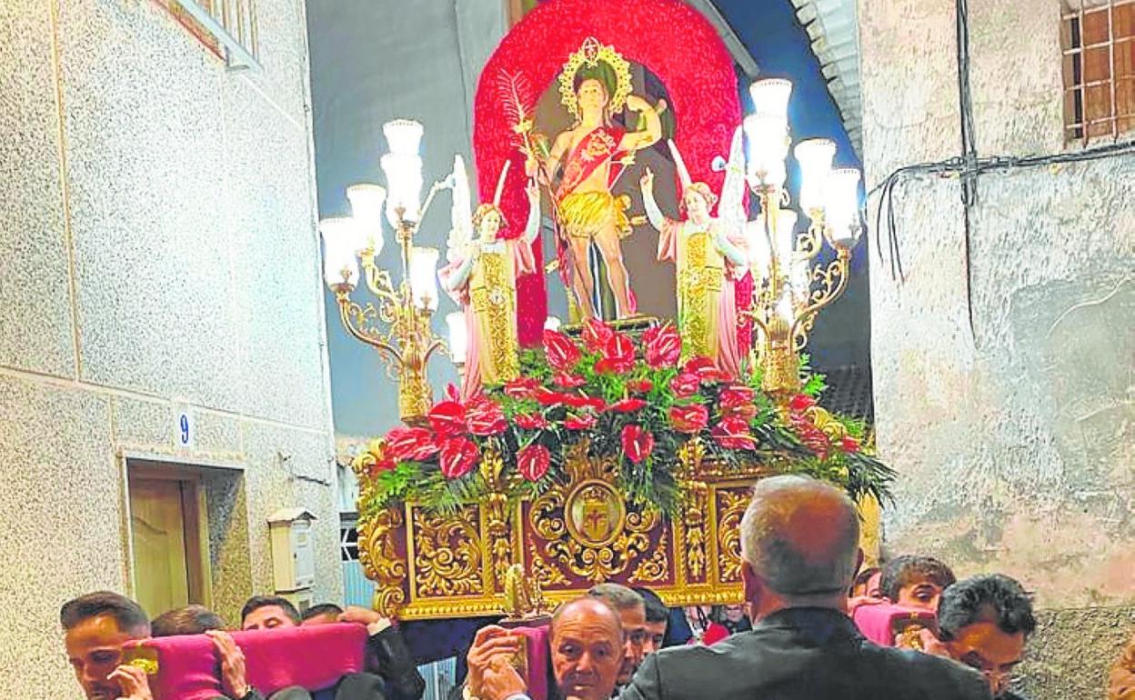 Procesión en Ricote, el viernes.