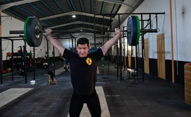 David Antonio García, el pasado miércoles, en el gimnasio en el que entrena, en San Ginés. 