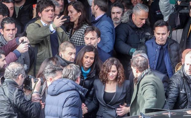 Protesta en la facultad de Ciencias de la Información. 