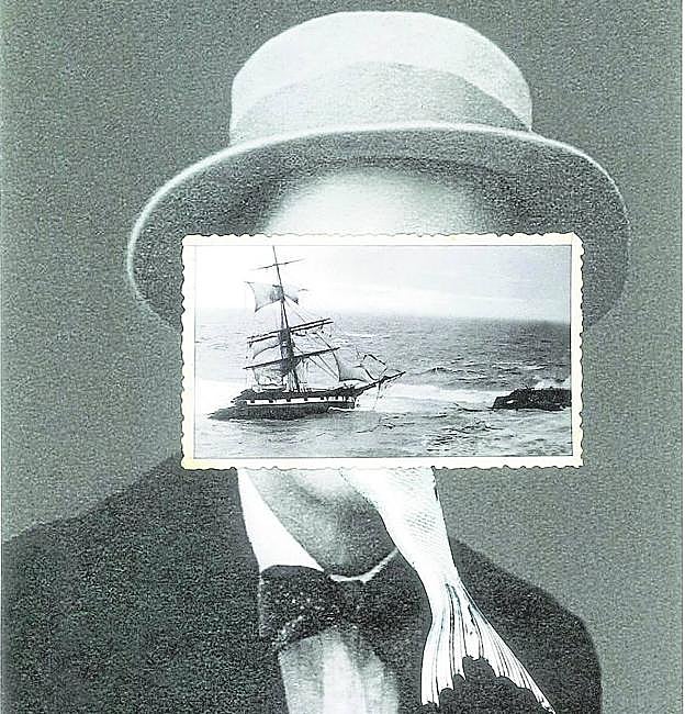 'En el nombre de Joyce' (collage analógico). Según la interpretación de Lacan el hecho de que Joyce se dedicara a «hacerse un nombre» es una consecuencia de esa carencia paterna que padecía. La fotografía del mar en la cara de Joyce es una metáfora del 'Ulises' y el personaje de las sirenas de la 'Odisea' de Homero. Porque la obra que le hizo un nombre a Joyce fue el 'Ulises'. 
