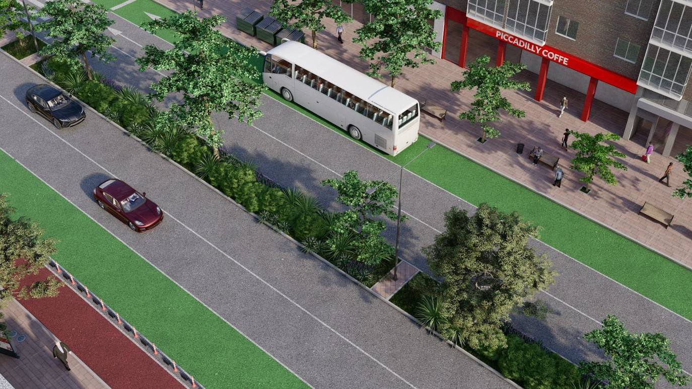 Recreación cómo quedará la zona de Ronda Norte tras las obras del Plan de Movilidad.