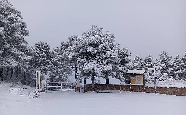 Imagen principal - El tiempo en Murcia: El nuevo temporal deja los primeros copos de nieve en el Noroeste