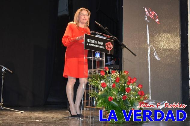 El teatro Thuillier acogió en la noche del pasado viernes el acto de entrega de la tercera edición de los Premios Rosa al Compromiso Social, organizado por el PSOE y Juventudes Socialistas. Los reconocimientos fueron entregados a Francisco Marín, presidente del gremio de editores de la Región de Murcia; a Juan Pedro Martínez, presidente de la cooperativa Frutas Caravaca; y a Francisca Baraza, presidenta de la Mancomunidad de los Canales del Taibilla.