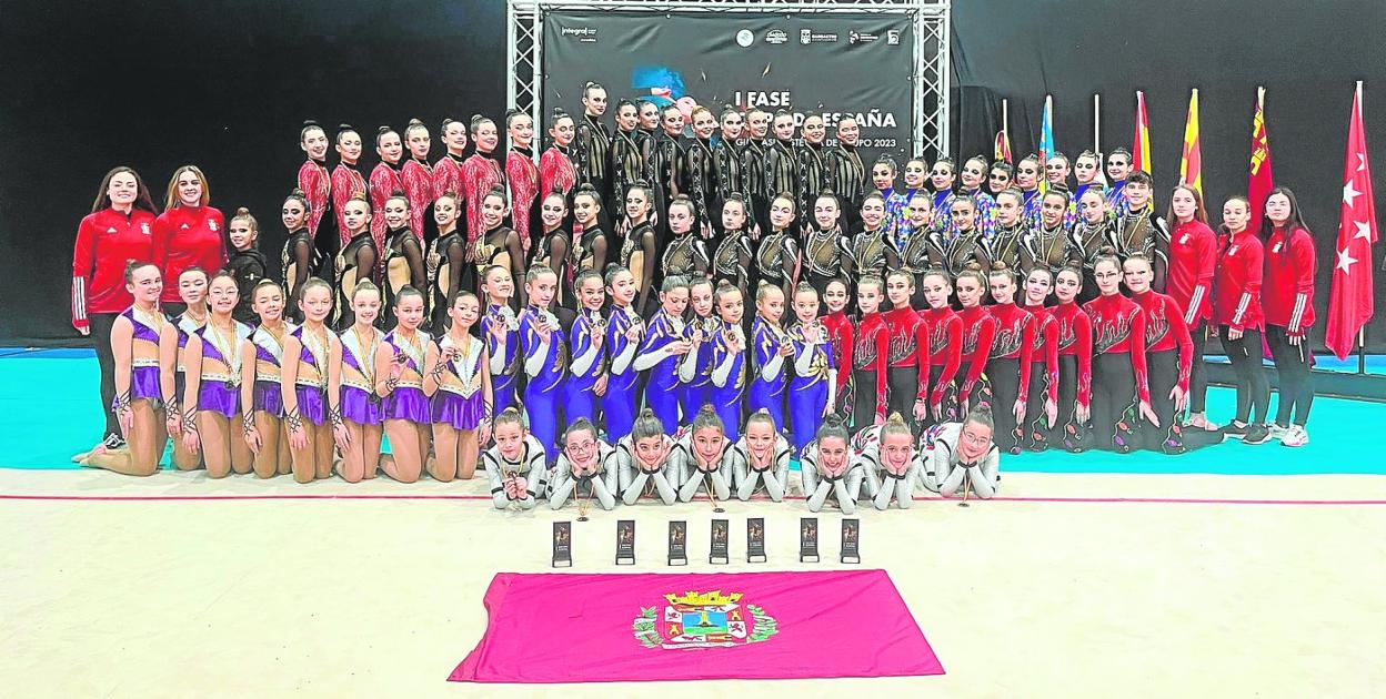 Seis oros y un bronce para el Rítmica Cartagena en Barbastro