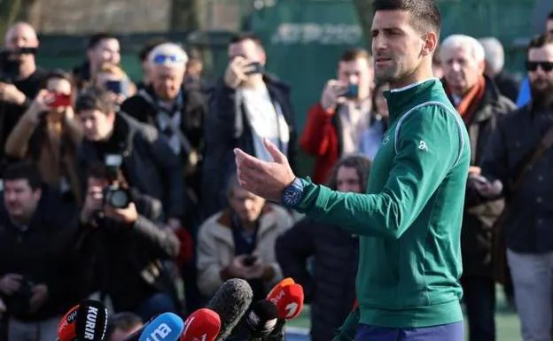 Novak Djokovic, during a press conference in Belgrade.