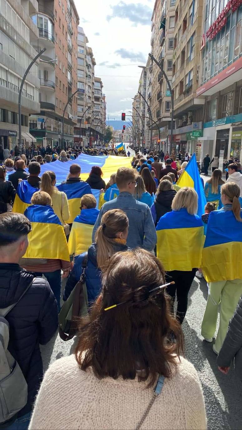 Fotos: Manifestación de ucranianos en Murcia en el primer aniversario de la invasión