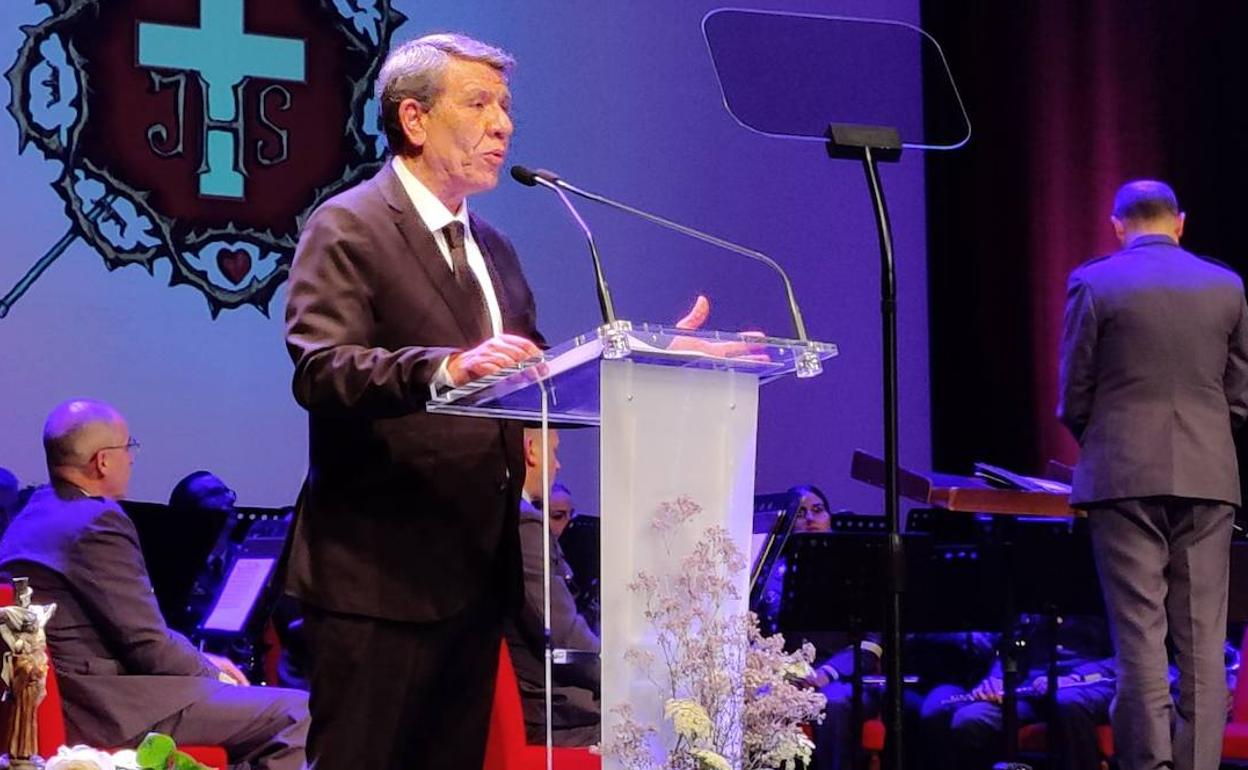 Alfonso de la Cruz López, este domingo, durante la lectura del pregón. 